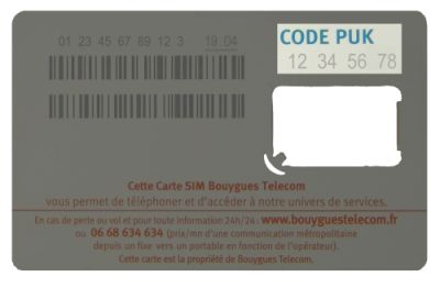 Support de carte SIM Bouygues Telecom